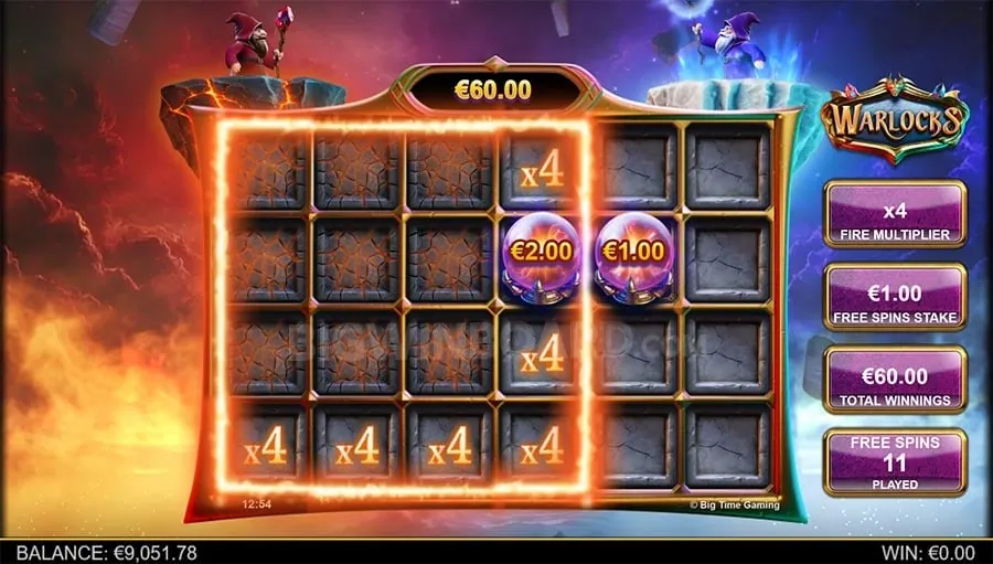 Online casino platform interface